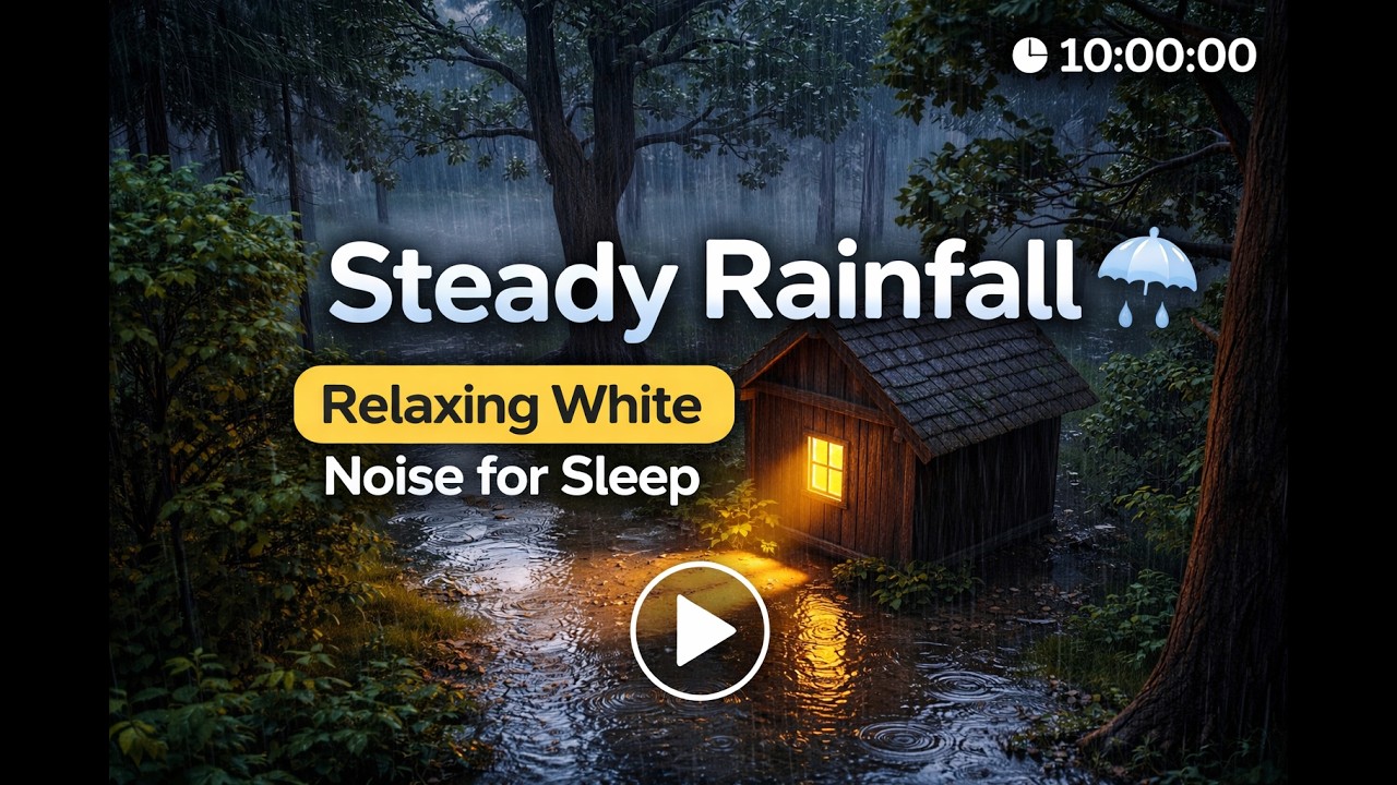 Steady Rainfall | Relaxing White Noise for Sleep