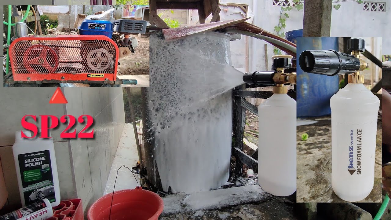 foam lance pakai mesin steam sanchin, cuci motor tanpa sentuh #automova