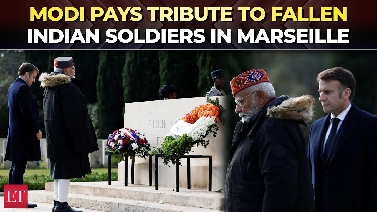 PM Modi pays tribute to fallen Indian soldiers at Mazargues Cemetery in France's Marseille