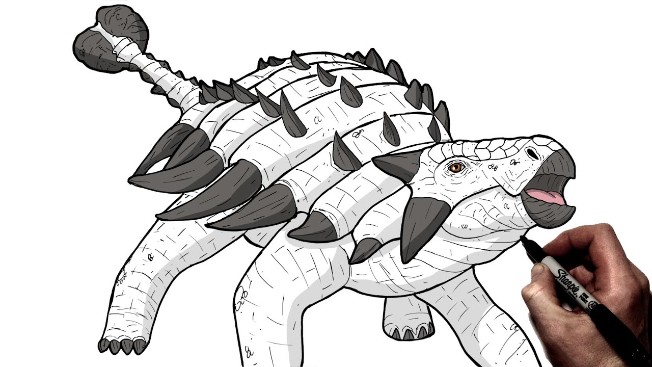 How To Draw Ankylosaurus | Step By Step | Jurassic World