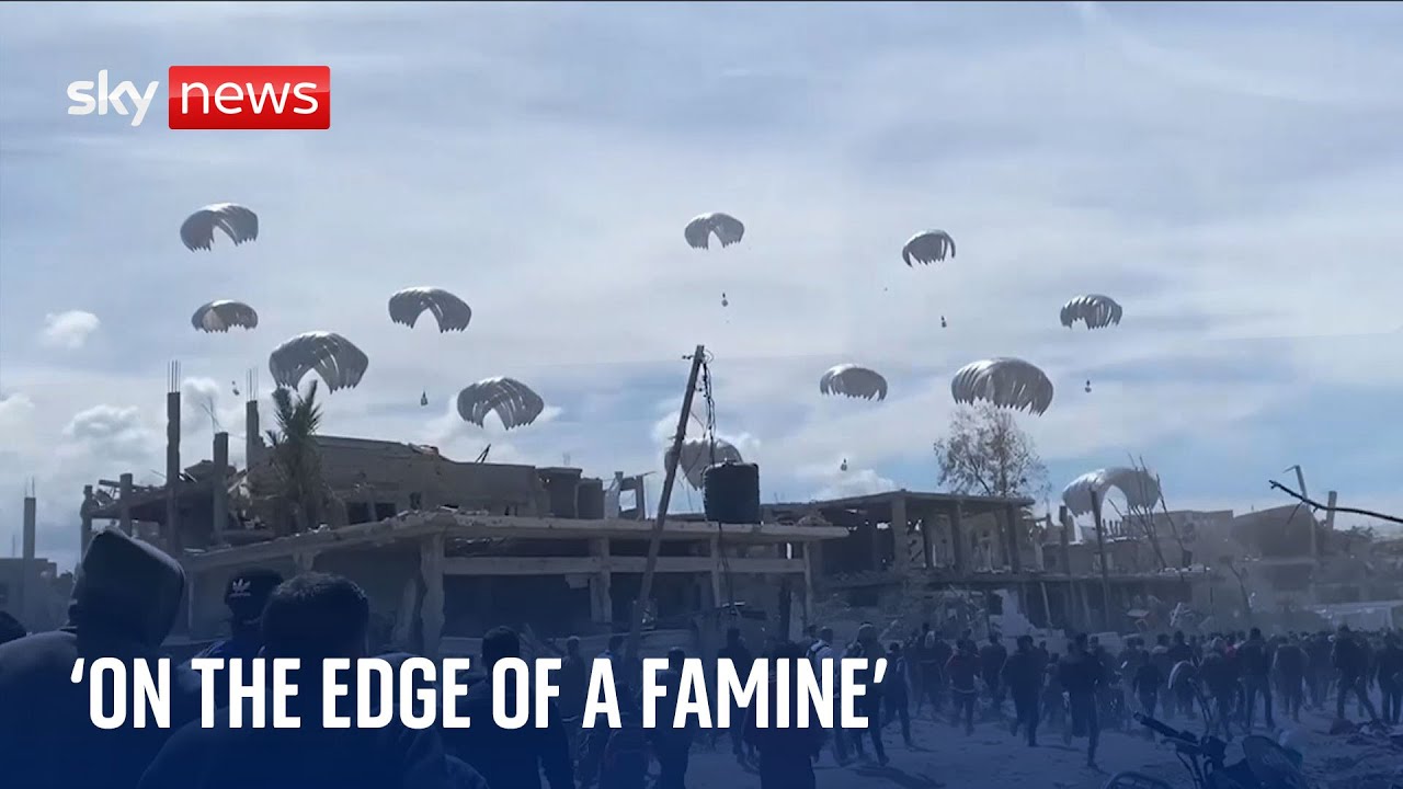 On board Jordan air force flight dropping aid to desperate Gazans | Israel-Hamas War
