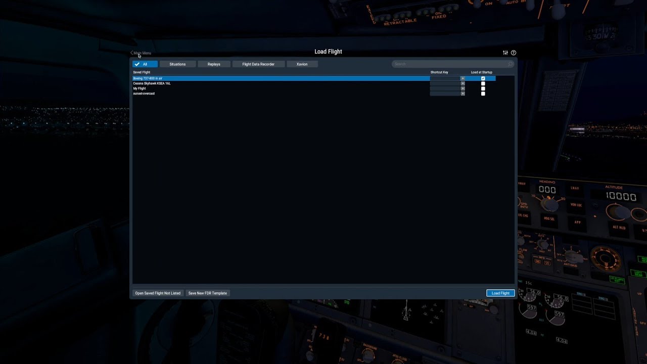 X-Plane 11.10 Situation File Improvements