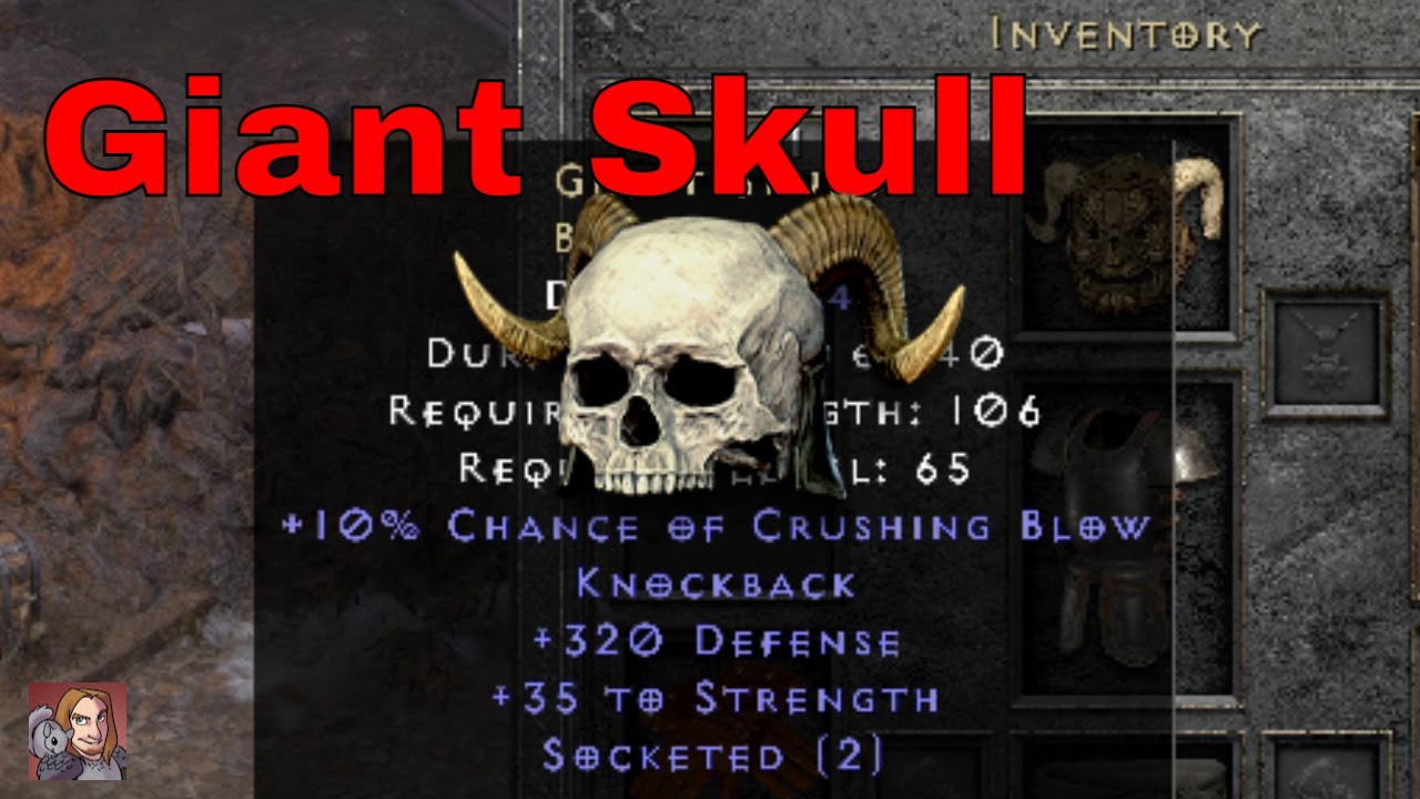 D2R Unique Items - Giant Skull (Bone Visage)