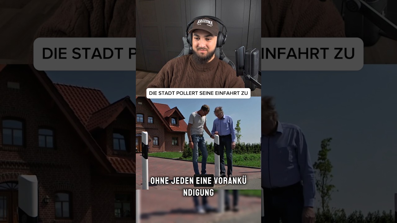 Die Stadt hat einfach seine Einfahrt zu gepollert und er soll jetzt einen neuen l&auml;ngeren Weg bauen😳