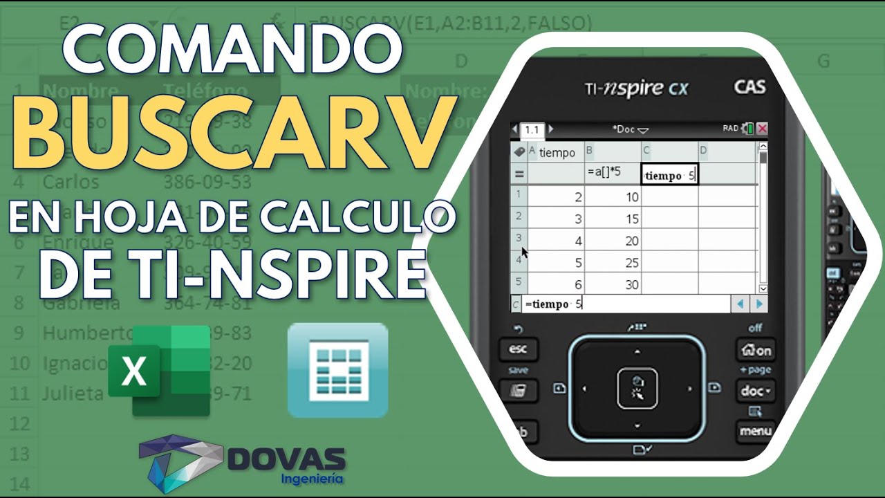 BUSCARV EN HOJA DE CALCULO (EXCEL) DE TI NSPIRE CX CAS | DESCARGA GRATIS