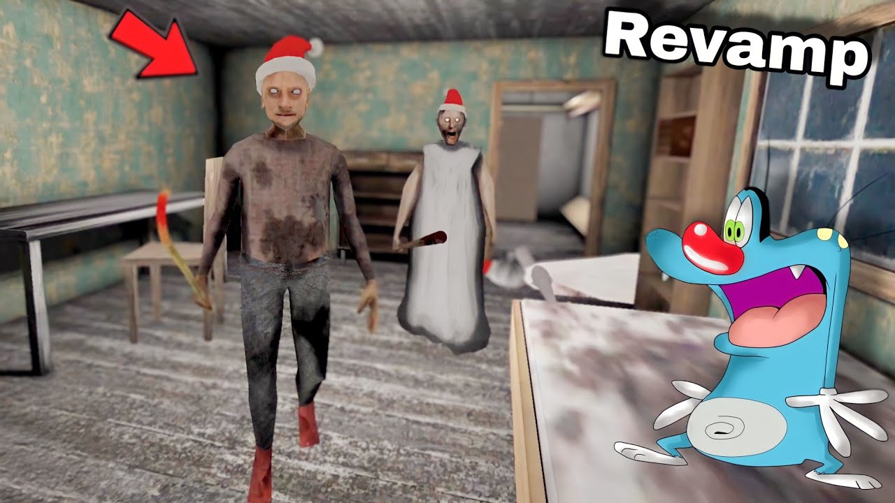 Granny Revamp Unofficial Gameplay + New bad Ending Scene With Oggy and Jack
