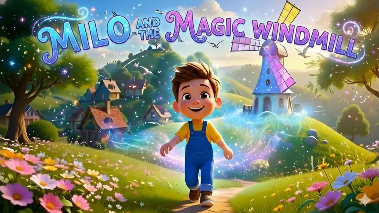 Milo and the Magic Windmill 🌬️✨ | Calm Bedtime Story for Kids | GhibliNestKids