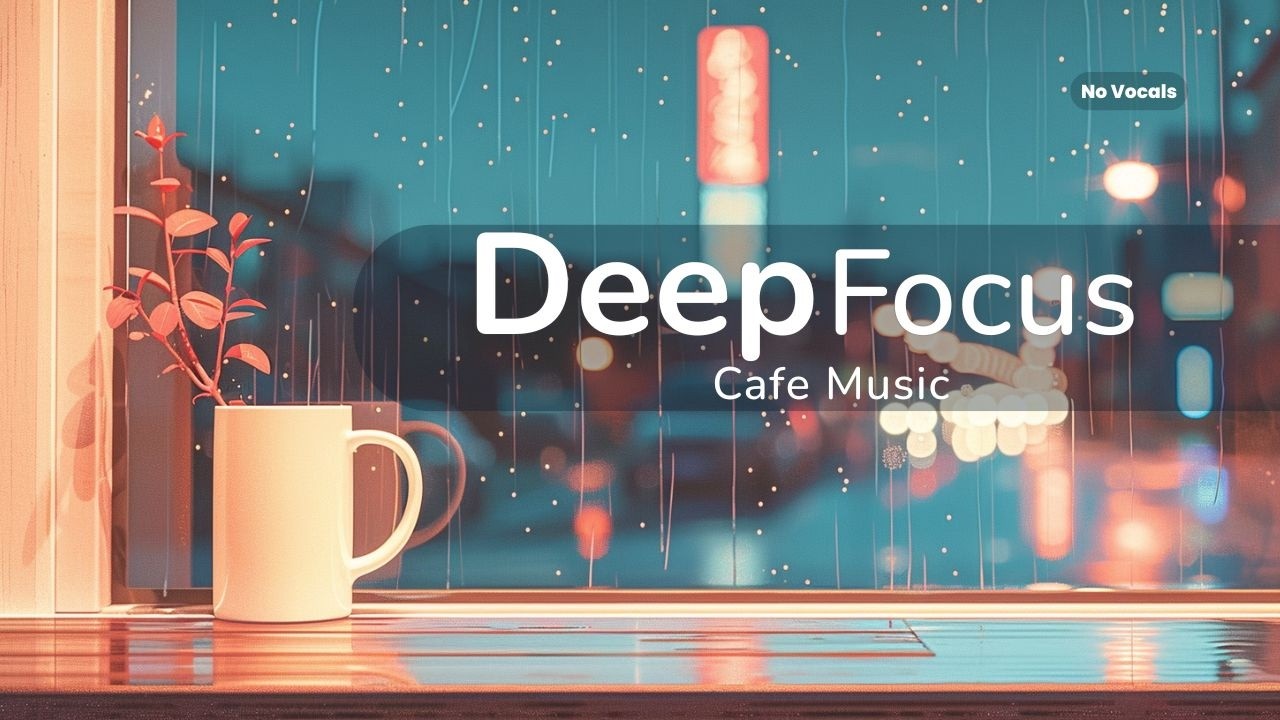 Deep Focus Cafe Music ☕ Rainy Night Study & Work Ambience (No Vocals)
