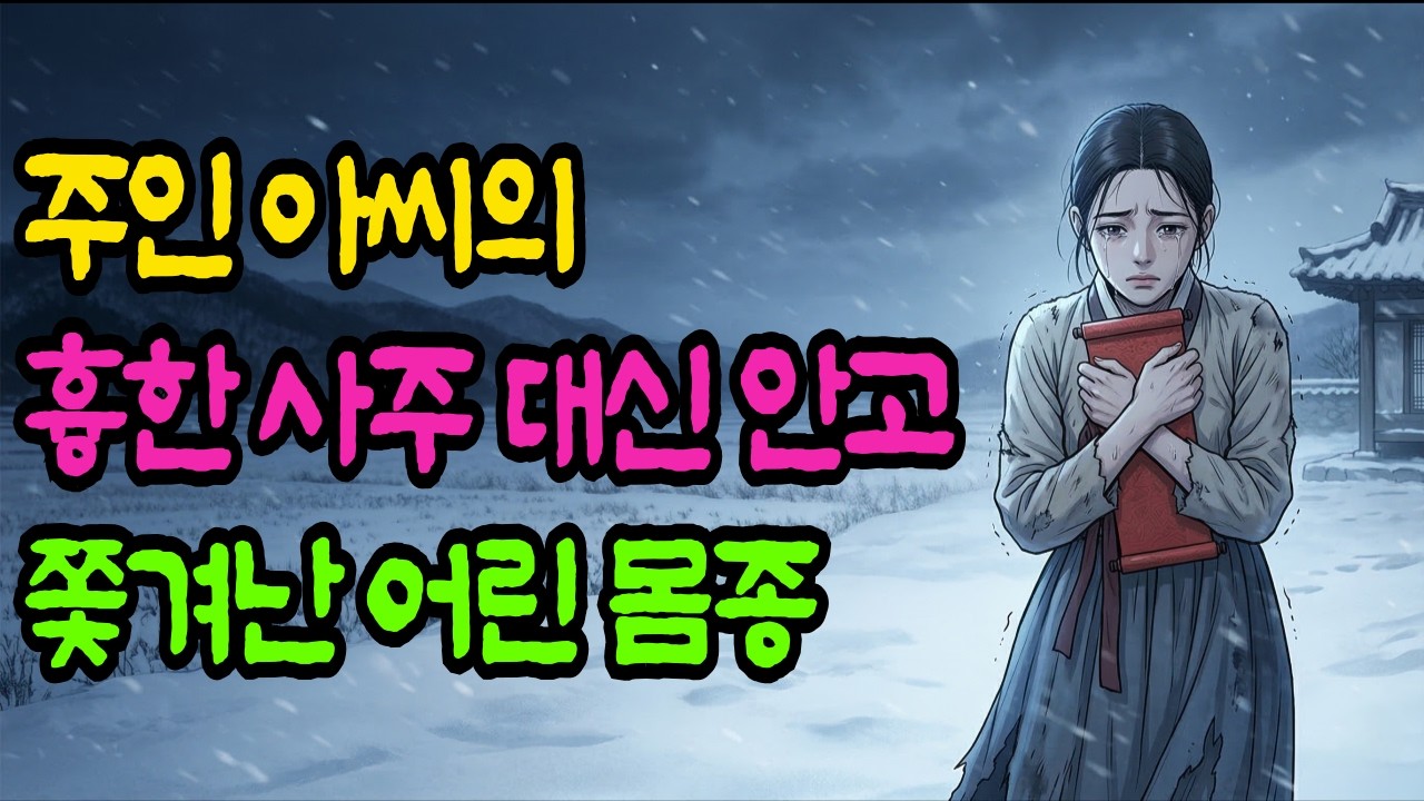 주인 아씨의 흉한 사주 안고 북방 험지로 쫓겨나듯 시집가는 대감댁 어린 몸종 | 야담, 설화, 민담, 전설, 옛날이야기, 수면동화, 전래동화