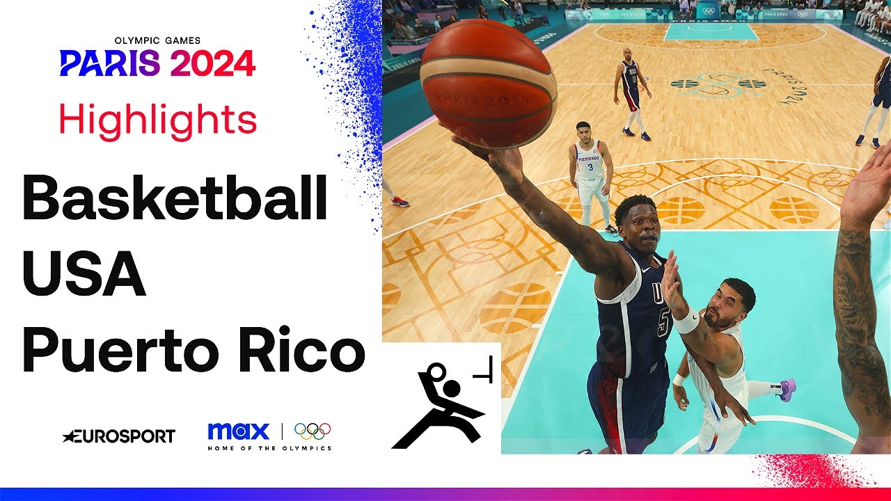 USA vs. Puerto Rico Basketball Highlights | Anthony Edwards scores 26 at Olympics 🔥 | #Paris2024