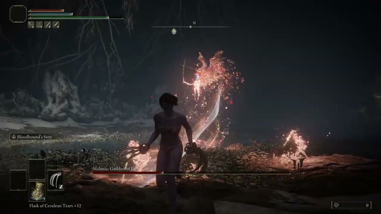 MALENIA NO HIT BLOODHOUND CLAWS NG+1 (no buffs, no stagger, no heavy attack, every move)