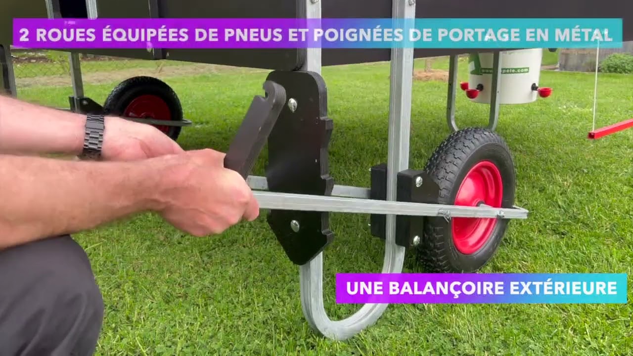 Poulailler mobile Free-Range 25 à 30 poules toit tôle de Copele - Présentation par Papy Nounn