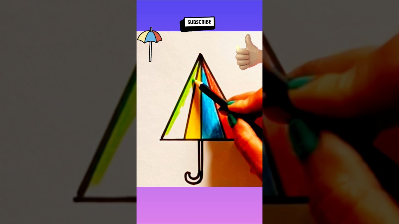 Easy drawing from triangle#umbrella#easy#drawing #art #stepbystep#drawingtechniques #kids