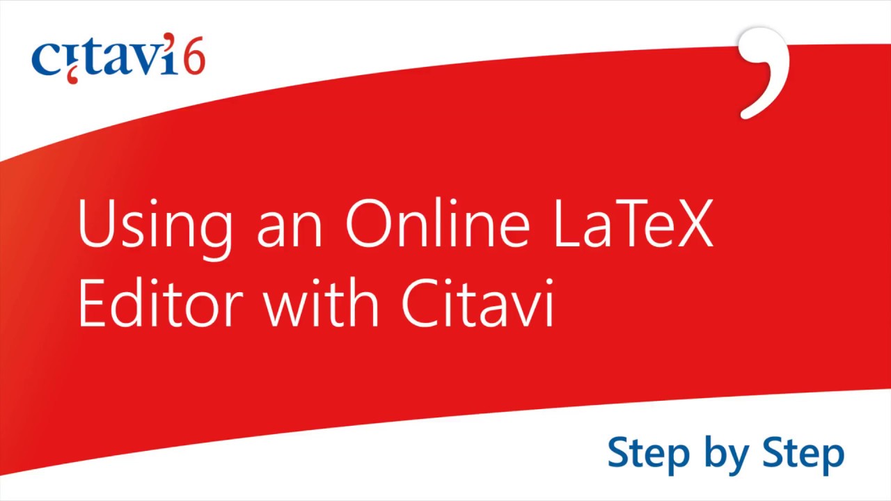 Using an Online LaTeX Editor with Citavi