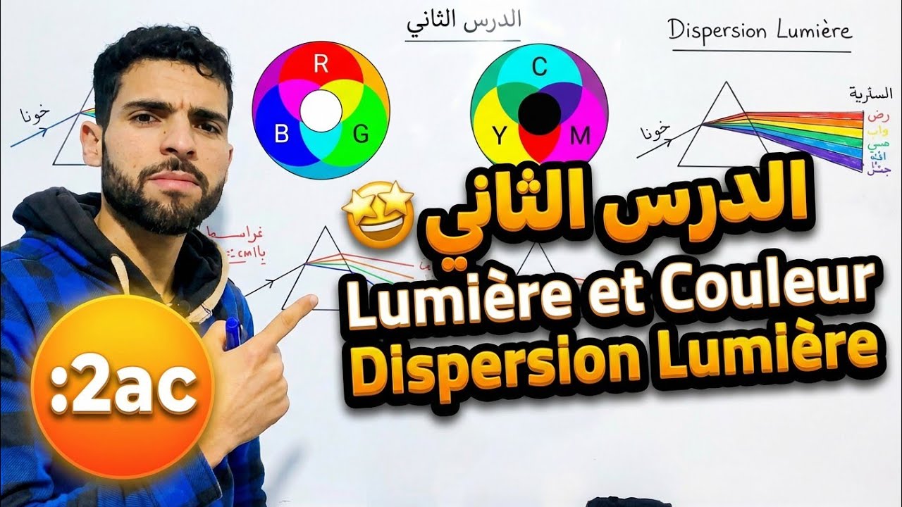 2️⃣ac || درس تاني فيزياء| la lumière et le couleur dispersion lumière ملخص + تمارين الفر ض 