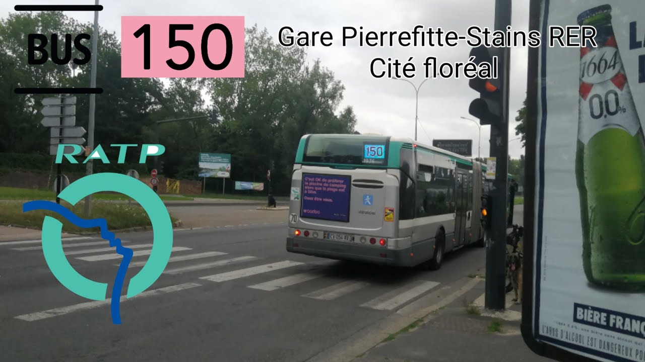 bus ratp ligne 150 trajet entre Pierrefitte-Stains➡️Cité Floréal à bord du citelis 18