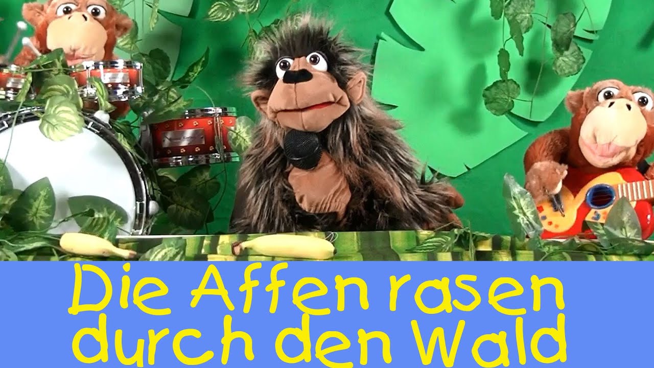 Die Affen rasen durch den Wald || Kinderlieder Puppenvideo