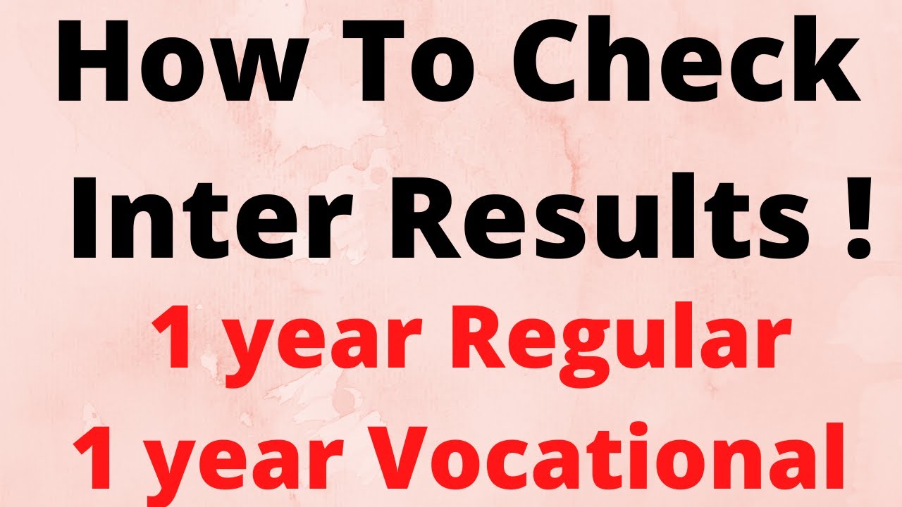 INTER RESULTS || How To Check Inter 1 Year General & Vocational Results 2021 From Mobile