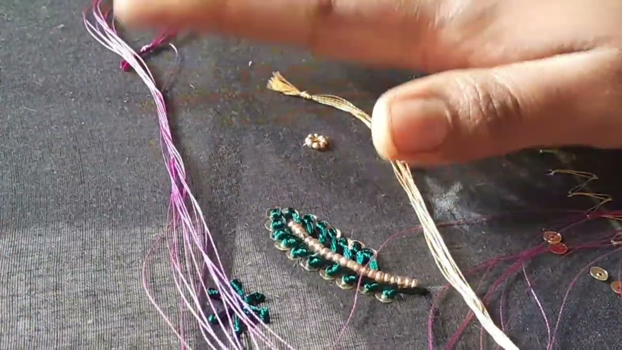 #Syt  vlogs and designs long knot for beginners in Kannada #easy method for Ari work ##