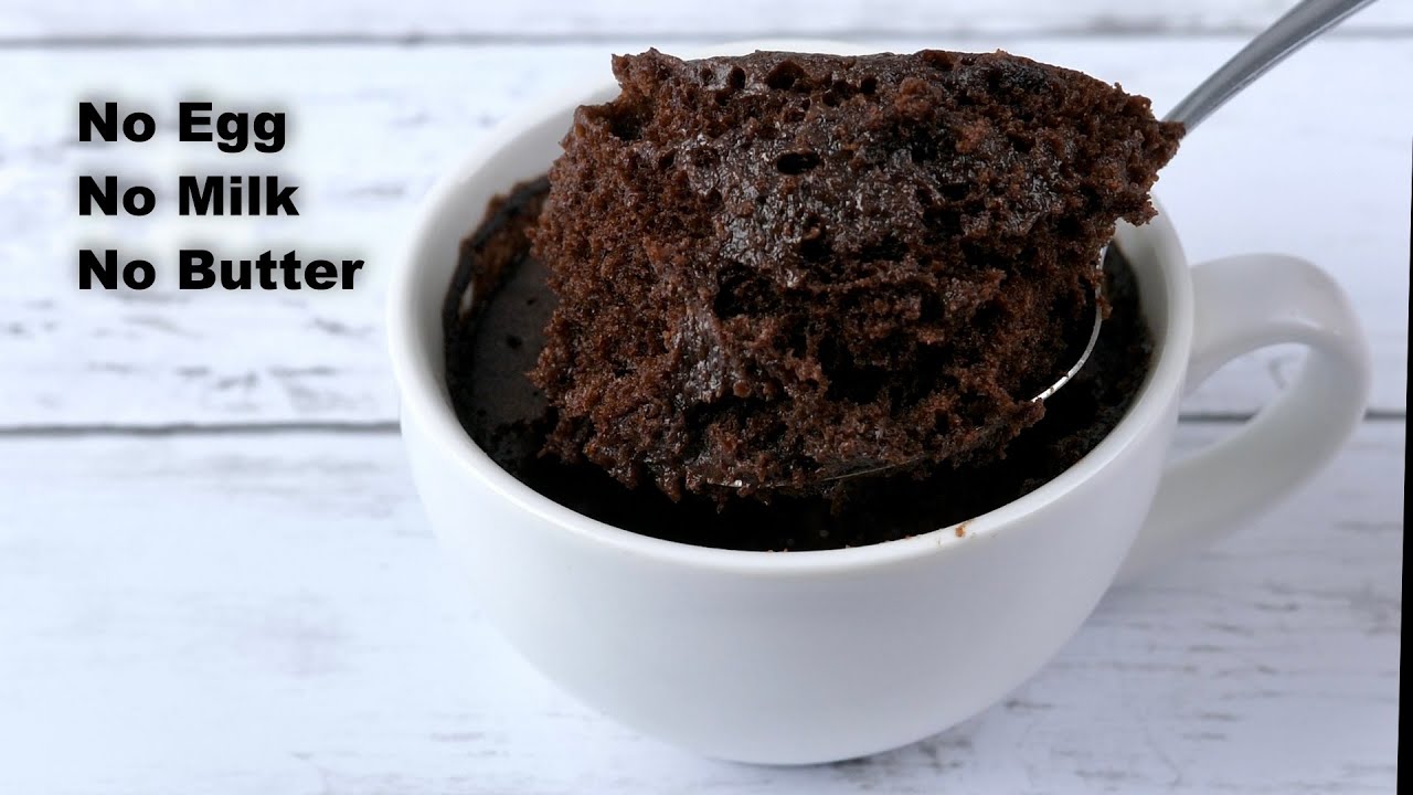 1 minute Chocolate Cake In Cup In Microwave | No Egg No Milk No Butter Cupcakes