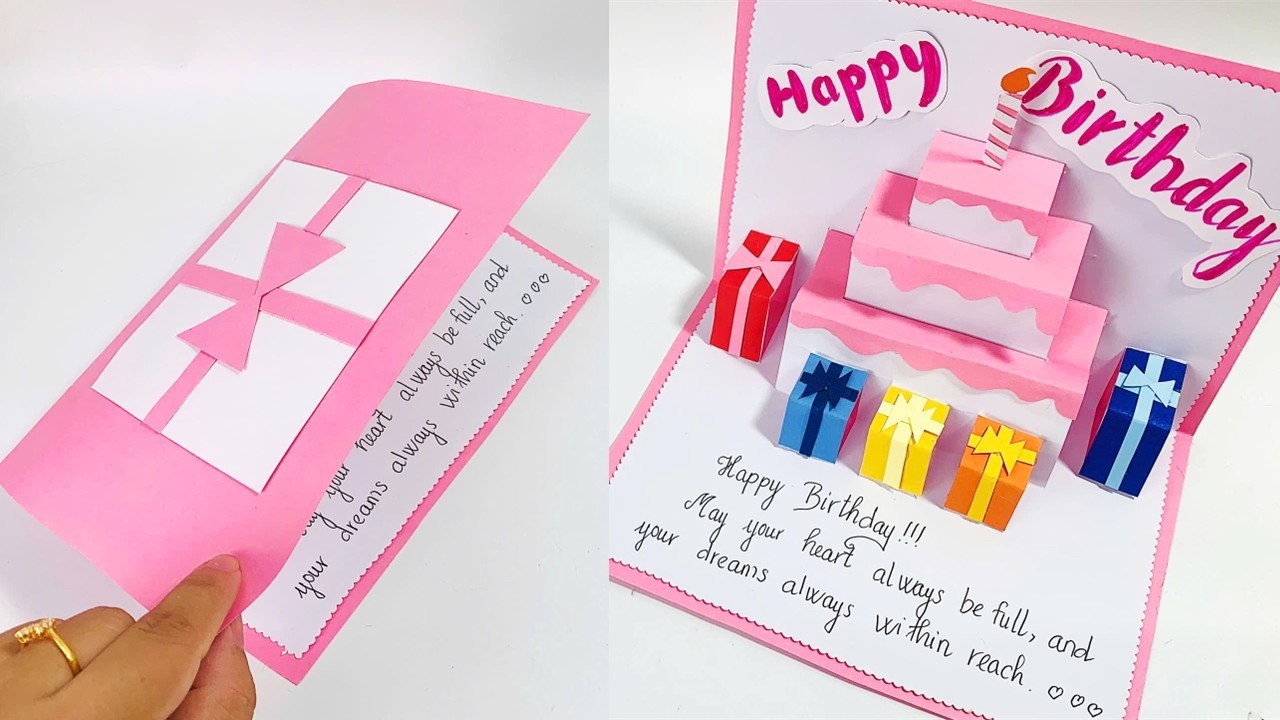 WOW! Creative Pop-Up Birthday Card with Cake & Gift Inside 🎂🎁 | DIY Surprise Idea | DG Handmade