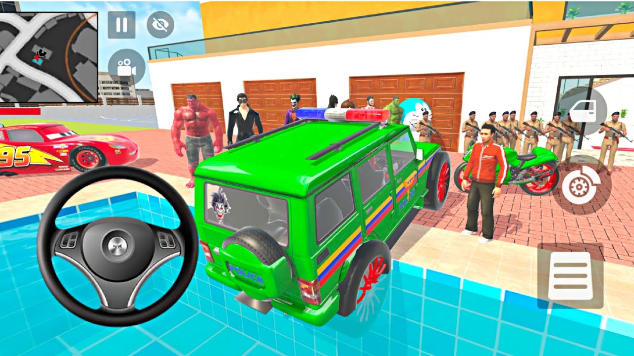 💥 Indian Thift Auto 🦚 Spiderman Race Auto vs Super Train🚆Lot's of Spiderman Police Car🚨Police car 3D
