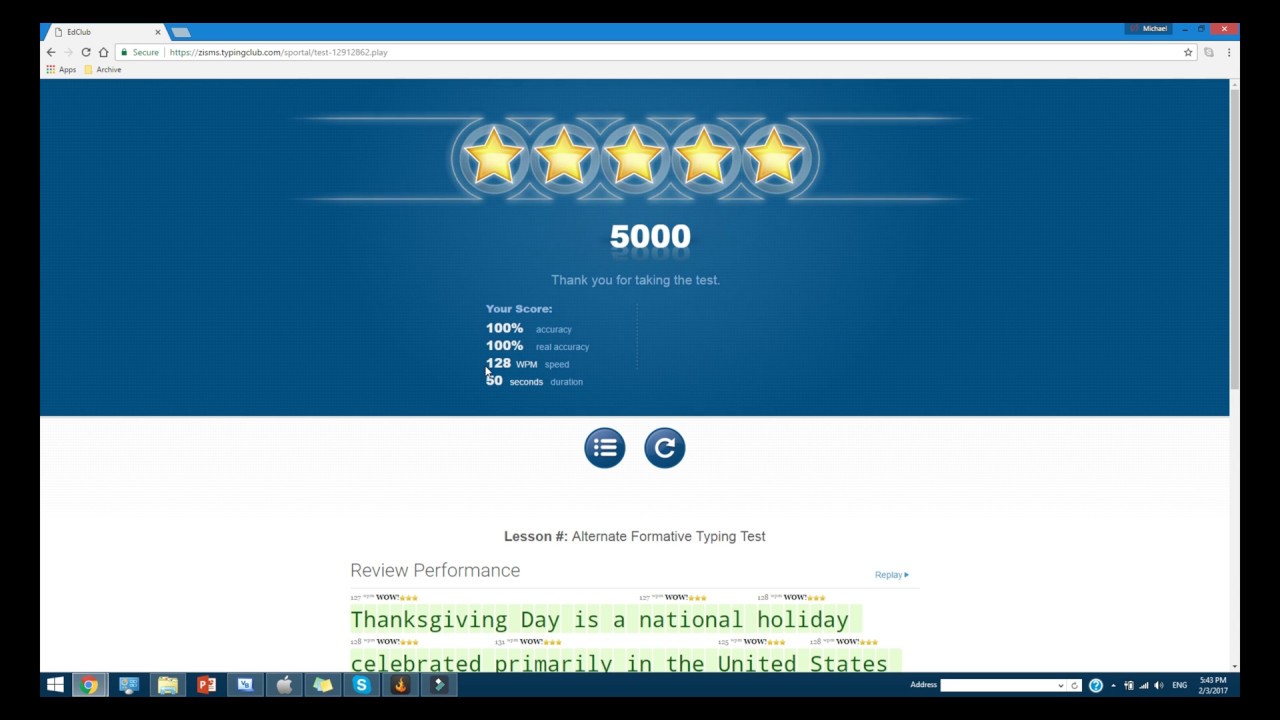 TypingClub Hack (Working December 2020) - 100% on everything!