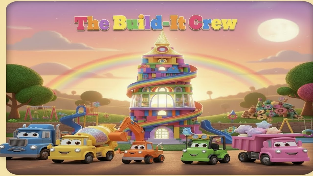 Building the Rainbow Tower! 🏗️  Fun Construction for Kids |  3D Animation