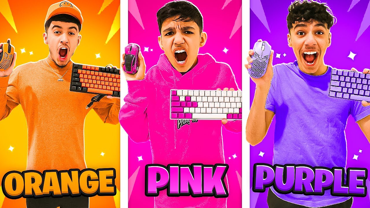 Using Only One Color Keyboard & Mouse To Play Fortnite Challenge w/ Brothers!