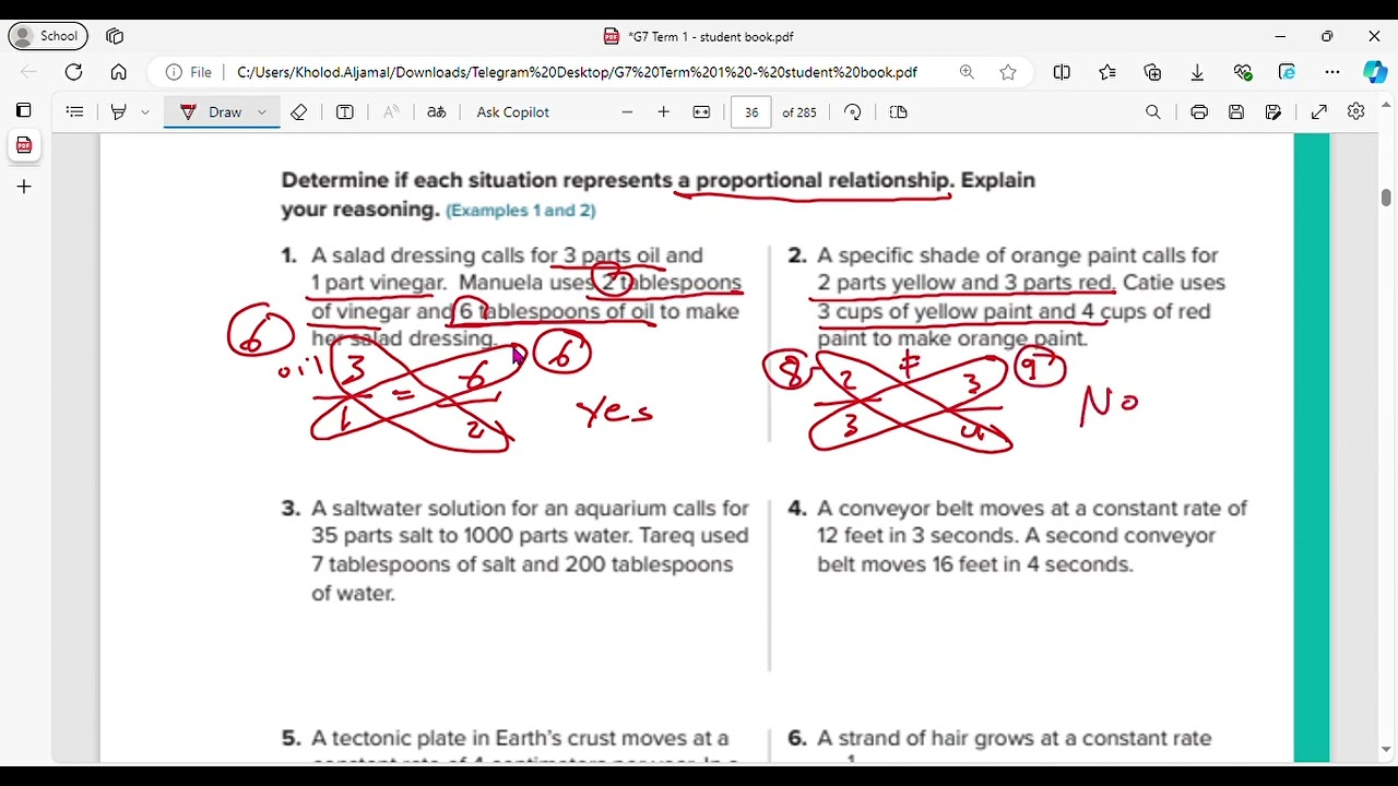 reveal math grade 7 lesson 1-2 understand proportional relationships