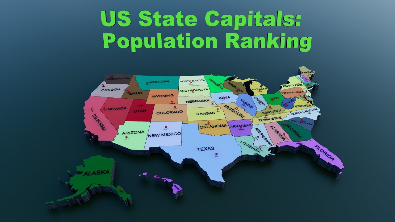 US State Capitals: Population Ranking (3D)