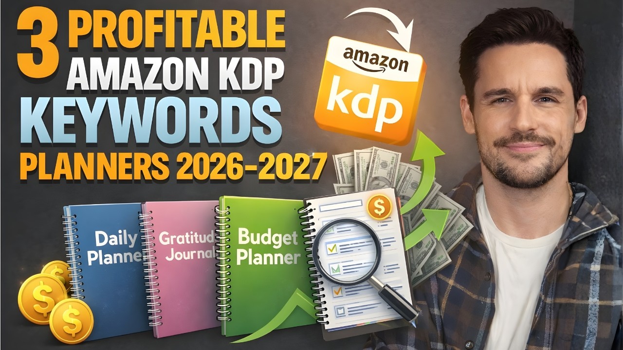 3 прибыльных ключевых слова для Amazon KDP на 2026-2027 годы: низкая конкуренция, высокий спрос.