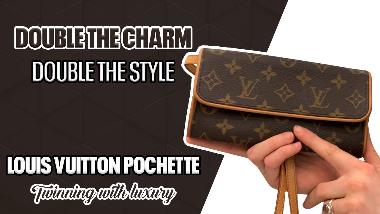 LOUIS VUITTON Pochette Twin Monogram Canvas Crossbody Bag Review | Dallas Designer Handbags
