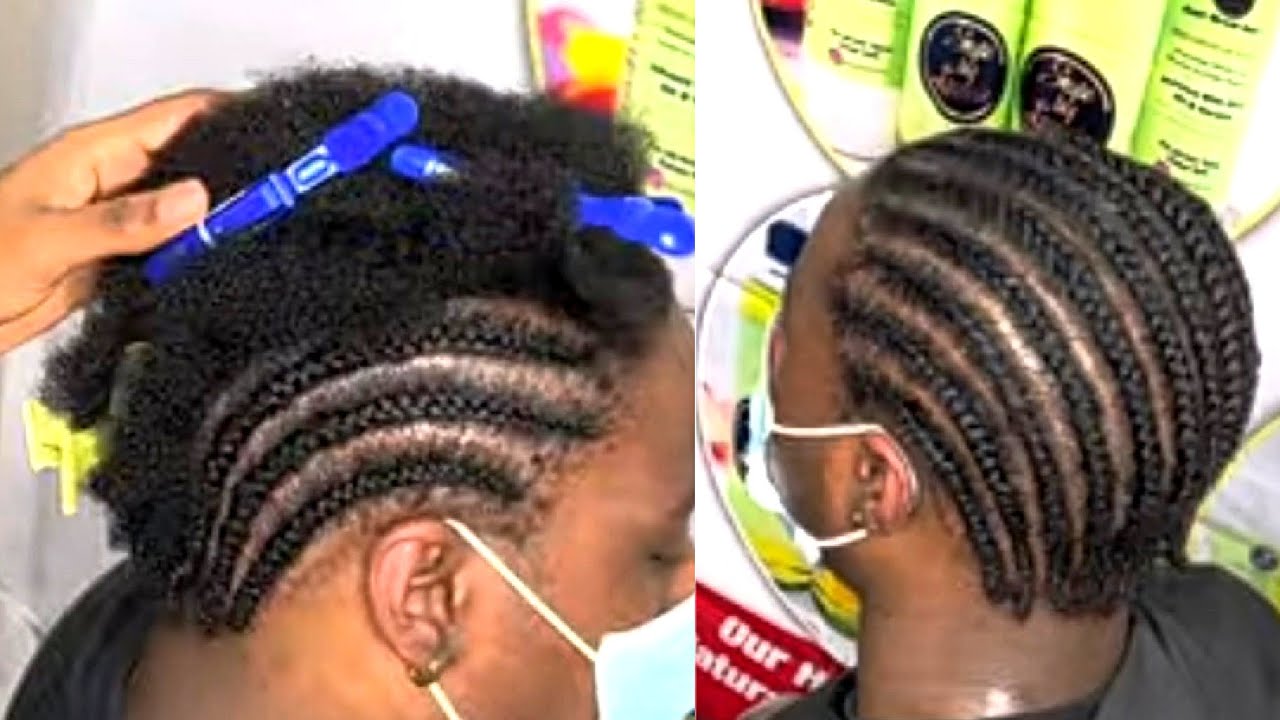 Very short hair | Thin All Back Cornrows | Protective Style | Simple Parting | Detailed Tutorial