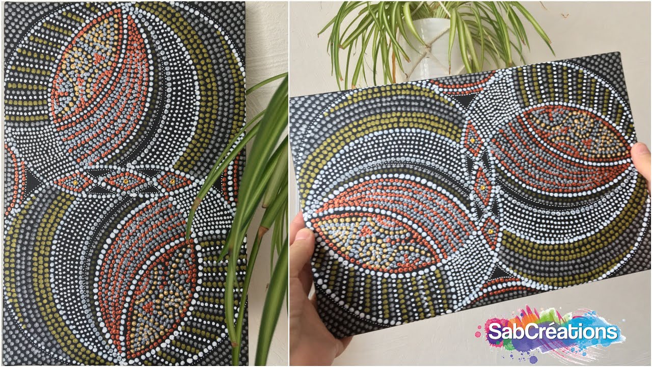 SYMBOLE 1 - TABLEAU IMAGINAIRE - POINTILLISME - PEINTURE ACRYLIQUE - SABCREATIONS