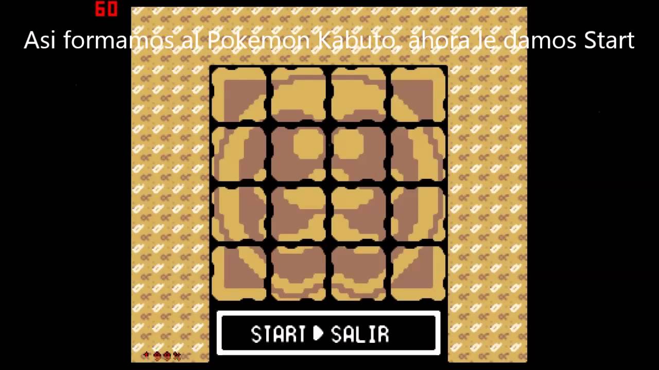 Pokemon Cristal - Ruinas Alfa: Armando a Kabuto. Como abrir la Sala Oculta.
