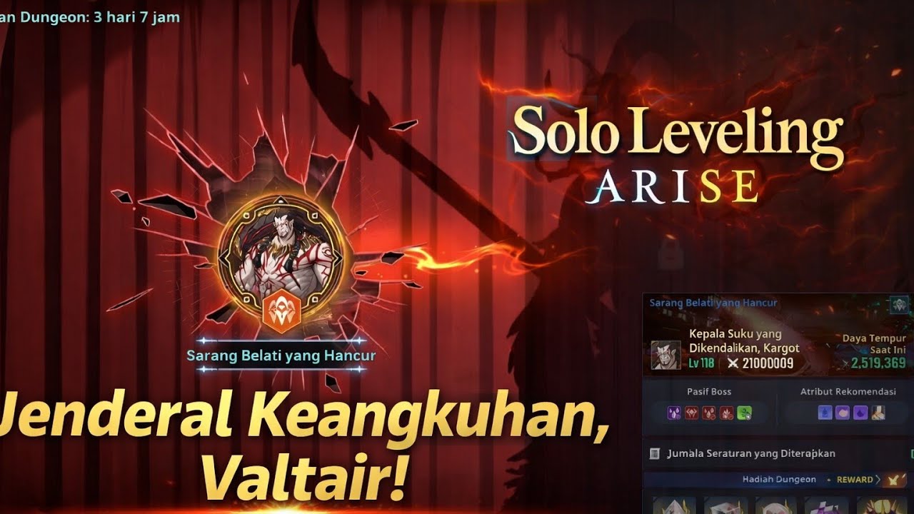 SOLO LEVELING ARISE | Lawan Jenderal Keangkuhan Valtair Lv 120 – Boss Bengkel Cahaya!