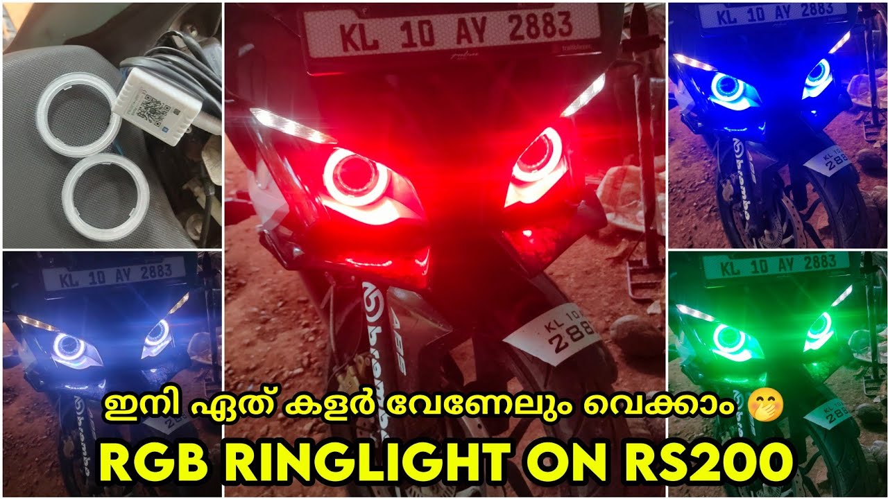 ഇനി ഏത് കളർ വേണേലും വെക്കാം😆 | Bluetooth RGB Ringlight Installation on RS200