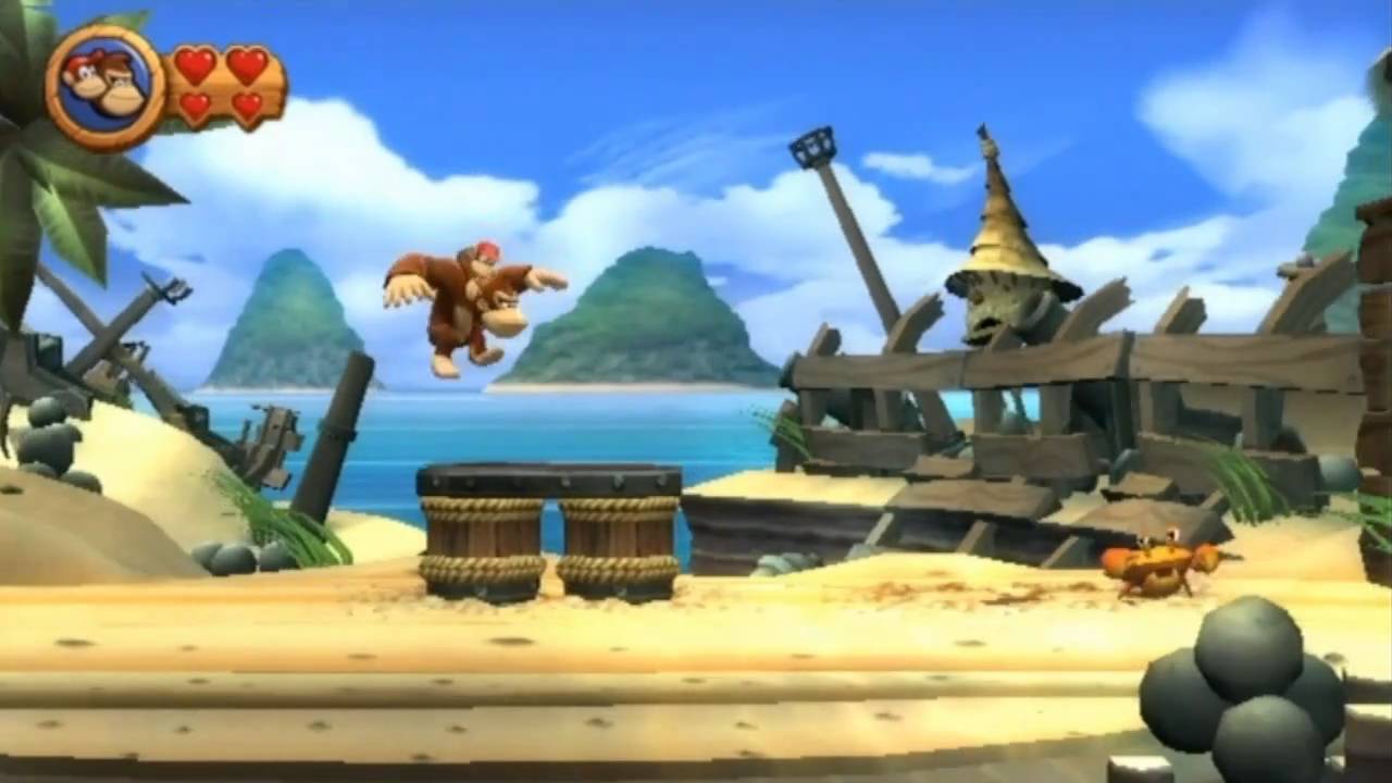 Donkey Kong Country Returns - Playthrough [Part 5 - 2-1 Poppin' Planks & 2-2 Sloppy Sands] [ENG]
