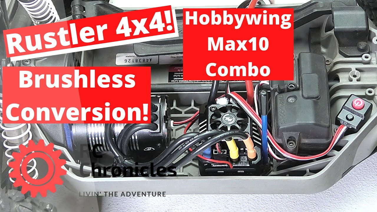 Rustler 4x4 Brushless Conversion. Hobbywing Max10 sct Combo.
