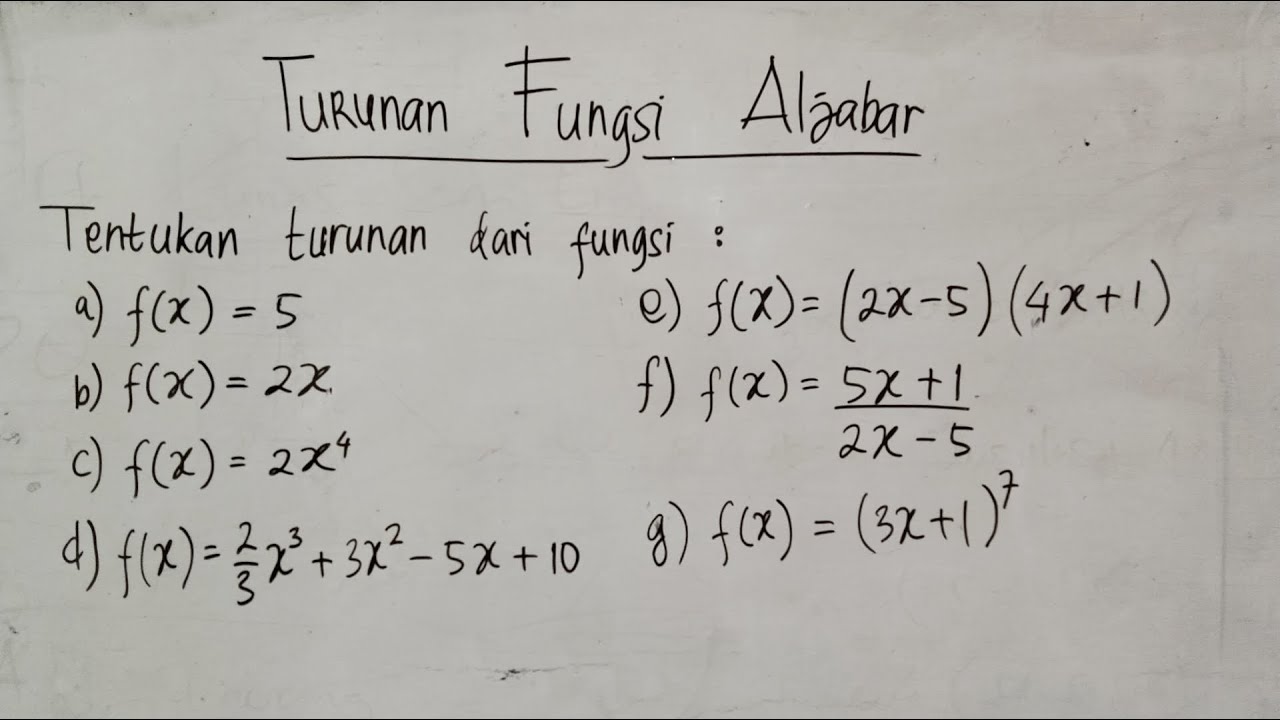 Turunan Fungsi Aljabar