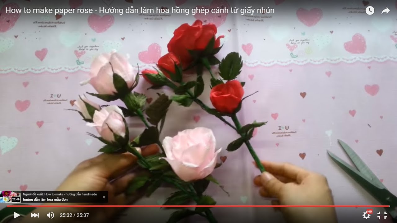 Rose with crepe paper - craft tutorial | by Dzung Mac
