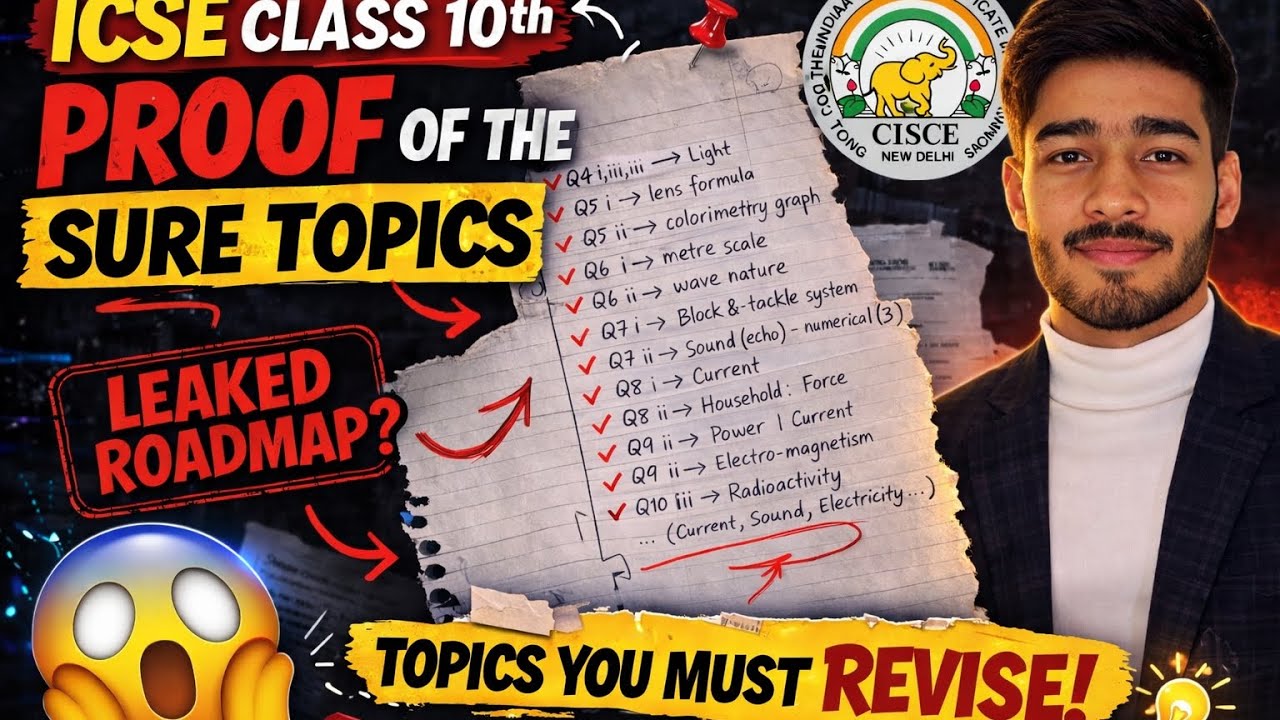 ICSE PHYSICS LEAKED ROADMAP WITH PROOF 😱😱 || SURE TOPICS || #justiceforicse #icsephysics 