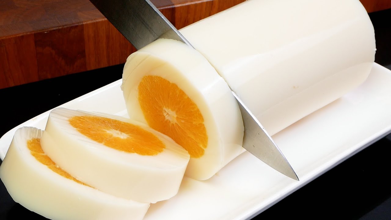Только молоко и апельсины! Вкусный и полезный десерт с желатином за 5 минут
