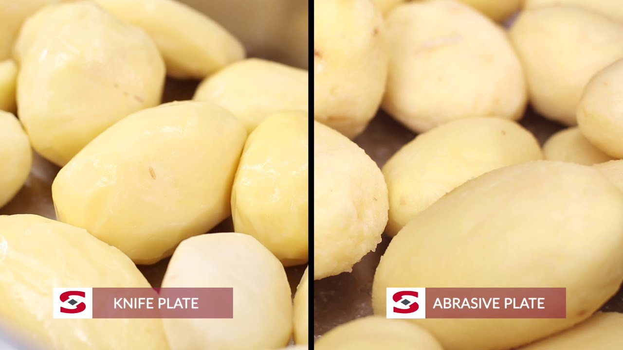 Commercial Potato Peelers: Knife plate vs. abrasive plate