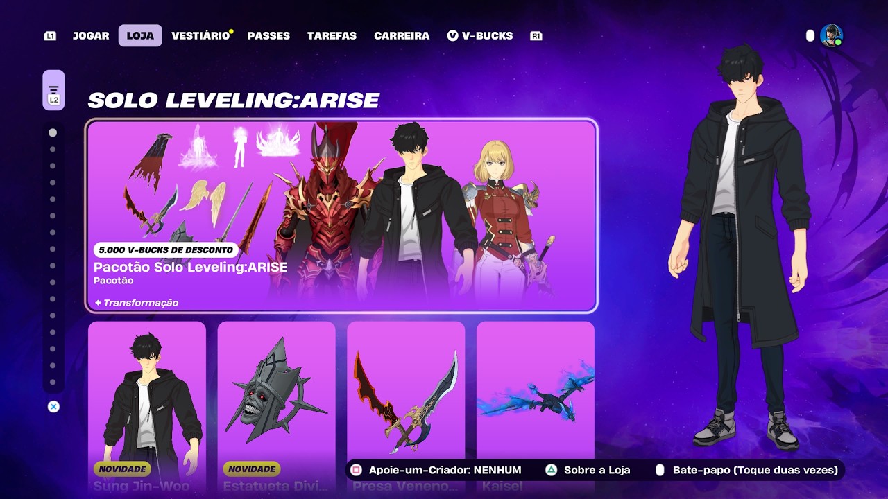 *NOVO PACOTÃO E CHASSI MERCEDES-BENZ CLA + SOLO LEVELING!!!* - LOJA FORTNITE - 20/02/2026