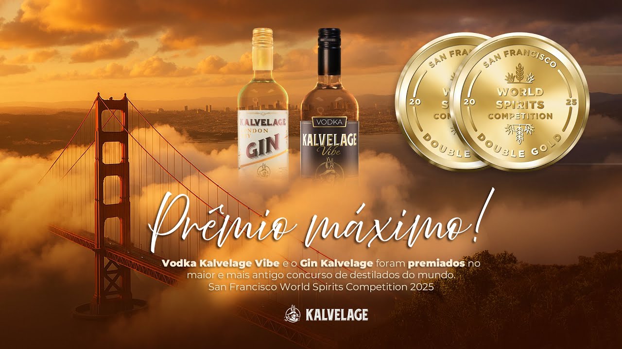 Histórico! Duplo Ouro para Vodka Kalvelage Vibe e Gin, no Maior Concurso de Destilados em 2025