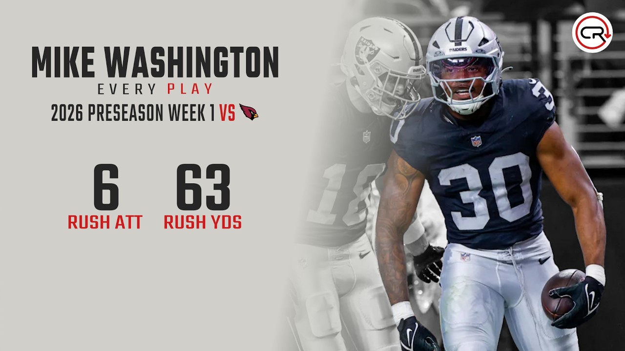 Mike Washington Jr Preseason Week 1 Highlights vs Cardinals | Every Play