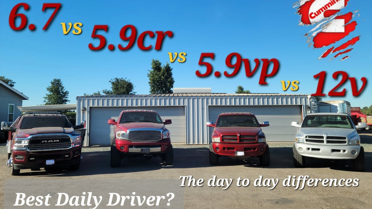 Dodge Cummins Ram 6.7 vs 5.9cr vs 5.9vp vs 12V. Daily Driven Differences, the Details!