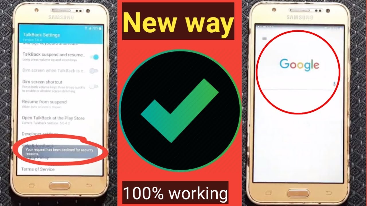 j5 frp Remove (your request has been declined for security reasons) without pc.